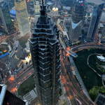 Looking down on Jin Mao Tower