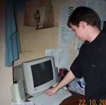 Robert Reardon fixing Ian's computer