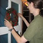 Hanging the wreath