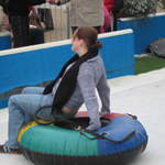 Ali leaving the ice slide