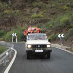 The jeep behind, with a rain sheet!