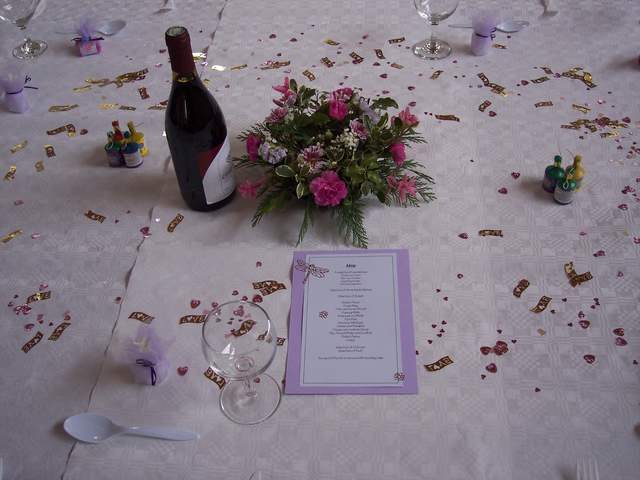 The reception tables