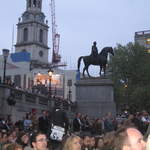 The crowds of Spamalot at Trafalgar Sq.