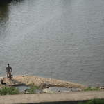 Fisherman on the Wisła river