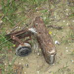 Broken discarded camera
