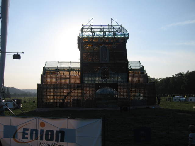 Replica of Brama Floriańska (Florianska Gate) made out of glass bottles