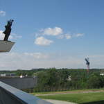 Sanctuary of God's Mercy statue on the tower