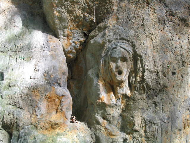 Face carved into the rock