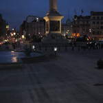 Trafalgar Sq. Green in the evening, after the clean-up