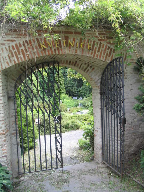 Gateway to the gardens on top of Petřín Hill