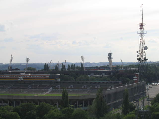 The Strahov Stadium, as seen from Eiffelovka