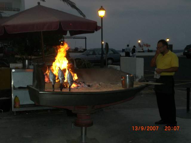 BBQ fish on a stick!