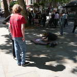 Andrew watching the pavement artist