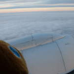 Enjoying the view of the clouds while in flight