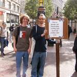 Andrew and his future self - Comedy Sign Dude