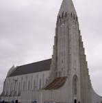 The front of Hallgrimskirkja Church