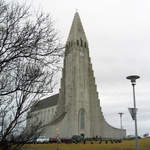 The front of Hallgrimskirkja Church