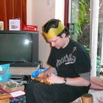 Nick opening presents