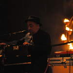 Musicians in the fire garden