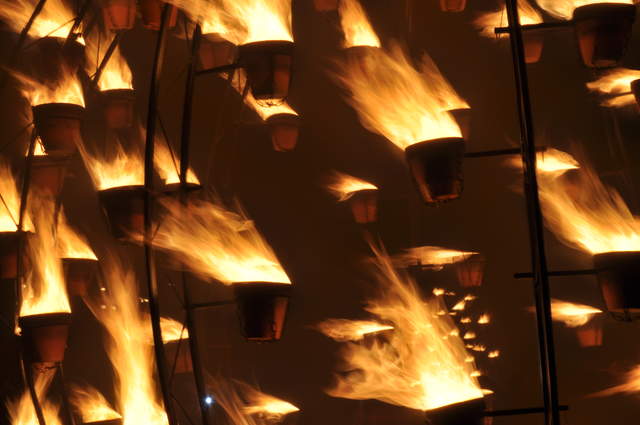 Fire garden sculptures