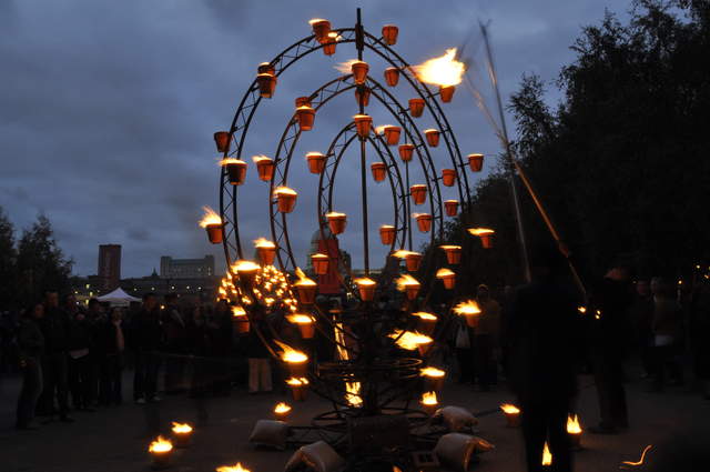 Fire garden sculptures