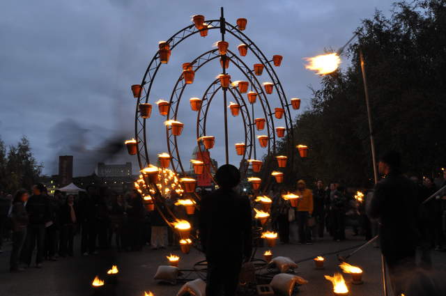 Fire garden sculptures