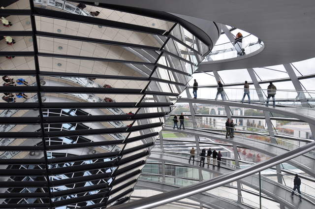 Inside the Bundestag glass dome