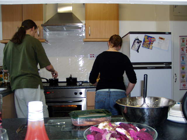 Kev and Ali cooking