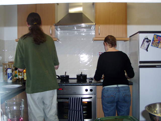 Kev and Ali cooking