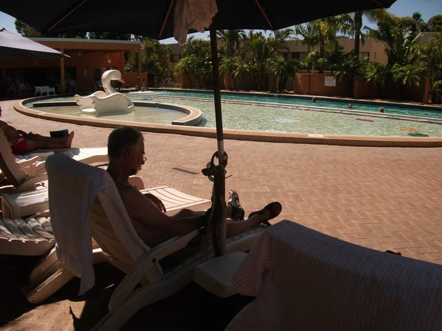 Guy by the pool at Kalbarri