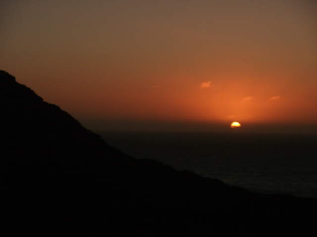 Sunset over the west coast