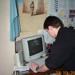 Robert Reardon fixing Ian's computer