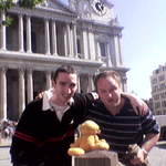 L-R; James, Zippy, Mike - in front of St Paul's Cathedral