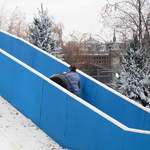 Ali climbing the Ice Slide