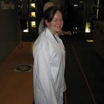 Ali's in her oversized lab coat. haha