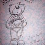 Nick and Karen's bad taste bear, by Pete Underhill