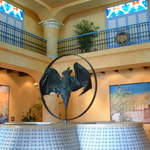 The Bacardi bat water fountain in the visitors center