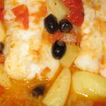 Italian baked cod with tomatoes and olives