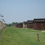 Fence and buildings at Birkenau