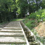 Steps leading up Petřín Hill
