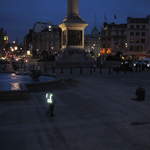 Trafalgar Sq. Green in the evening, after the clean-up