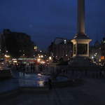Trafalgar Sq. Green in the evening, after the clean-up