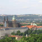 View of Prague Castle and St Vitus's cathedral from Eiffelovka