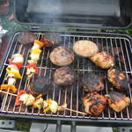 Food charring nicely on the barbeque