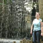 ... and this is a close up of Alison next to the waterfall...