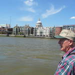 Jim looking out from the Clipper past St Paul's