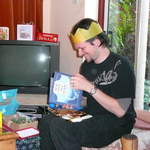Nick opening presents