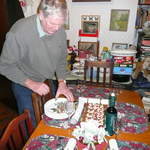 Dad preparing the table