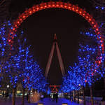 Millenium Wheel, lit up red for World Aids Day