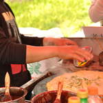 Street vendor making pancake/omelette outside the Temple of Heaven